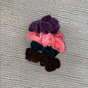 4 Velvet Scrunchies